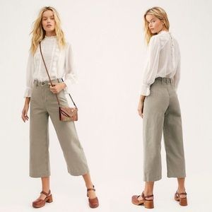 Free People Patti Pant Wide Leg Pant Sage Green